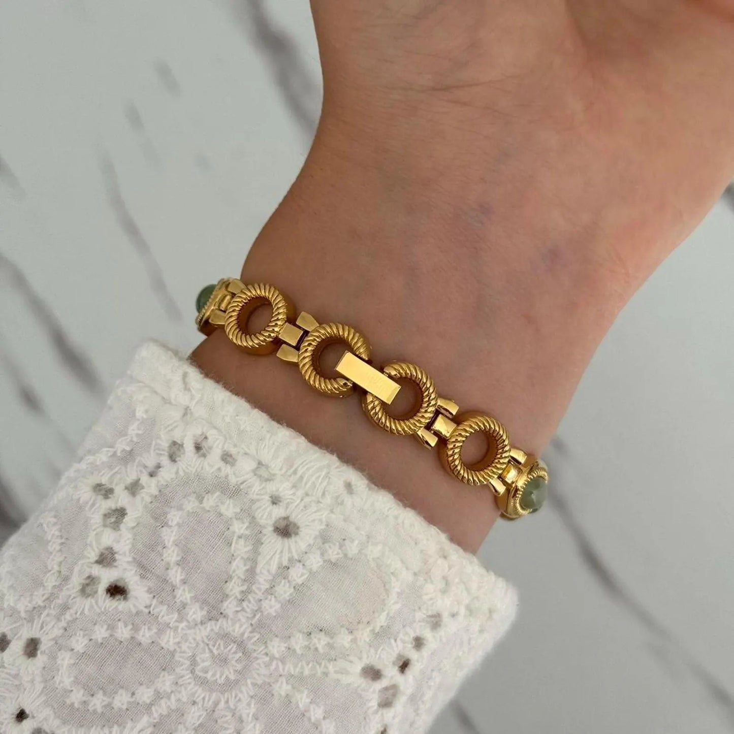 Jade Gold Wrist Piece