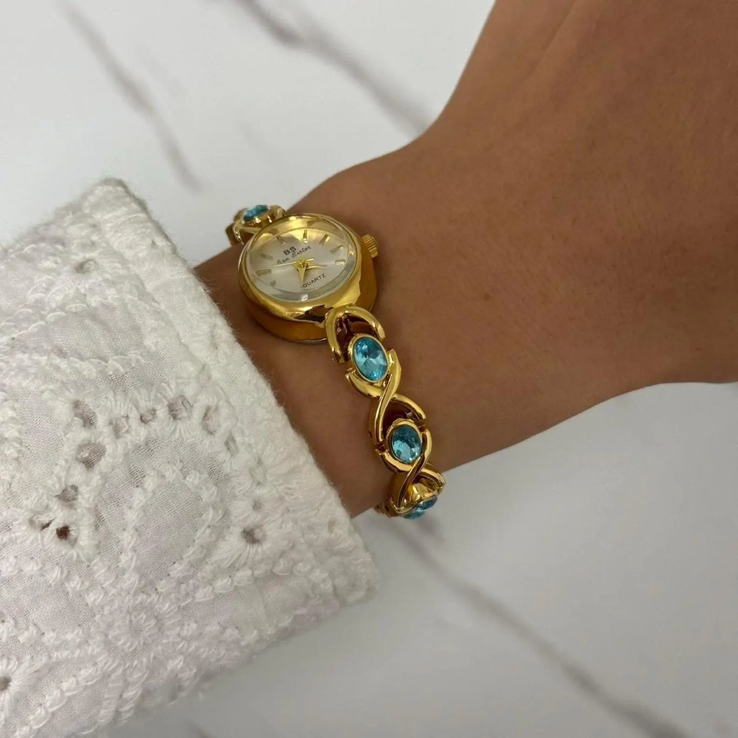 Blue Gem Wrist Piece